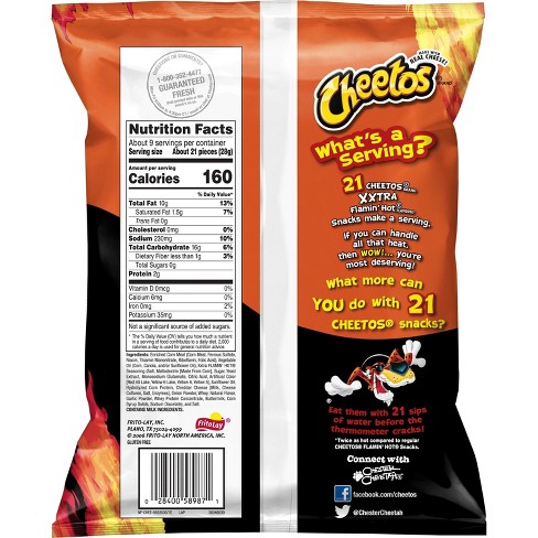 hot cheetos nutrition label