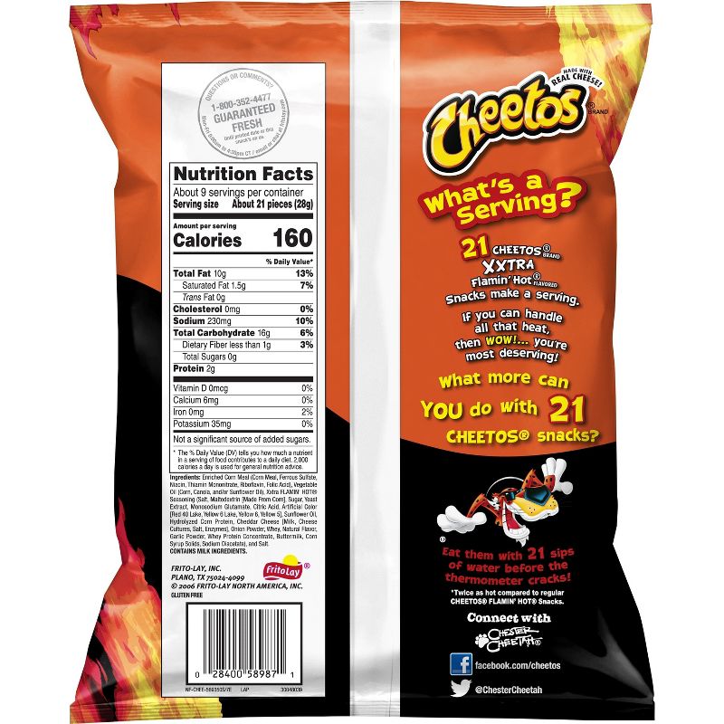 Cheetos XXTRA Flamin' Hot Crunchy Cheese Flavored Snacks - 8.5oz, 3 of 9