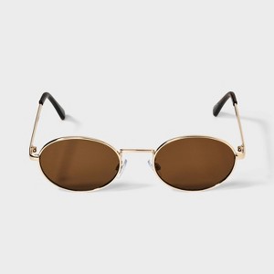 Metal Oval Sunglasses- Wild Fable™ Gold - 1 of 2
