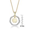 Guili Sterling Silver and 14K Gold Plated Two-Tone Outlined Flower Pendant, A Floral Design with Elegant Contrast, Perfect for Any Occasion - 2 of 3