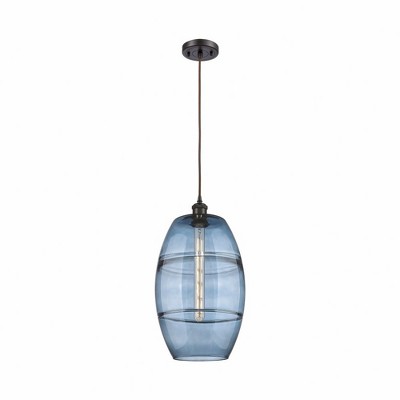Vaz - 1 Light Cord Hung Mini Pendant In Industrial Style-18.5 Inches Tall and 10 Inches Wide