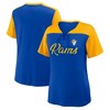 NFL Los Angeles Rams Women's Short Sleeve Lace Up V-Neck Top - 3 of 3
