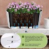 Tall Oval Planter for Outdoor Patio/Porch,Plastic Planter of 2, Removable Insert Bucket, Weather-Resistant Plastic, Modern Design, White - 4 of 4