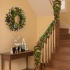 Christmas Wreath and Garland Set of 6, Artificial Christmas Décor with One Xmas Wreath and Arc Garland - 4 of 4
