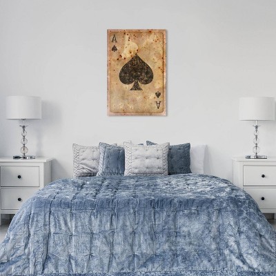 Wynwood Studio 24"x36" Ace of Spades Wall Art: Modern Canvas, Entertainment Theme, Unframed