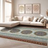 Washable Vintage Farmhouse Area Rugs with Floral Print for Bedroom Living Room, Soft Non Slip Retro Accent Throw Carpet for Home Office - 4 of 4
