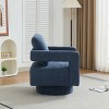 Swivel Boucle Accent Chair, 360° Rotating Club Chair with Removable Back Cushion for Living Room Bedroom-3irtyhousy - 3 of 4