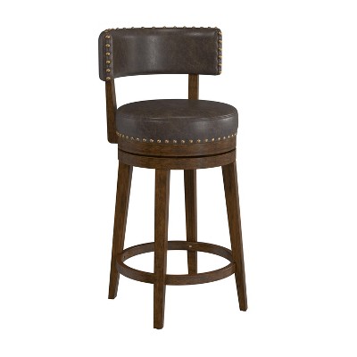 26" Lawton Swivel Counter Height Barstool Walnut - Hillsdale Furniture