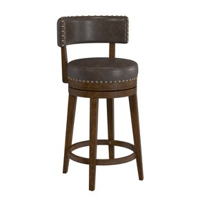 26" Lawton Swivel Counter Height Barstool Walnut - Hillsdale Furniture - 1 of 4