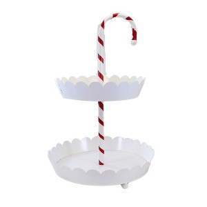 Ganz 18.5 Inch Candy Cane Pedestal Stand Christmas Striped Pedestal Stands - 1 of 3