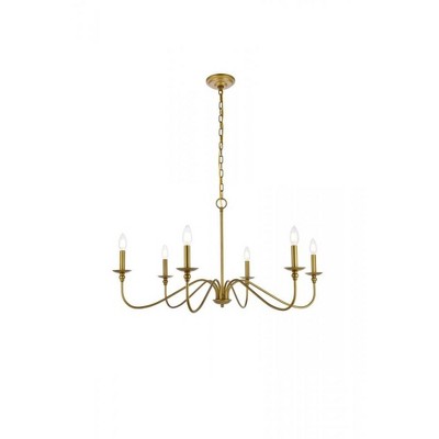 Elegant Lighting Rohan 6 lights brass chandelier