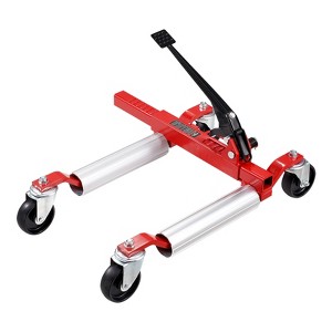 VEVOR Wheel Dolly, Max Capacity 1500Lbs Car Dolly, Car Jack Dolly Lifter with 360° Rotatable Wheels,Vehicle Positioning Ratchet Tire Jack,Silver&Red - 1 of 4