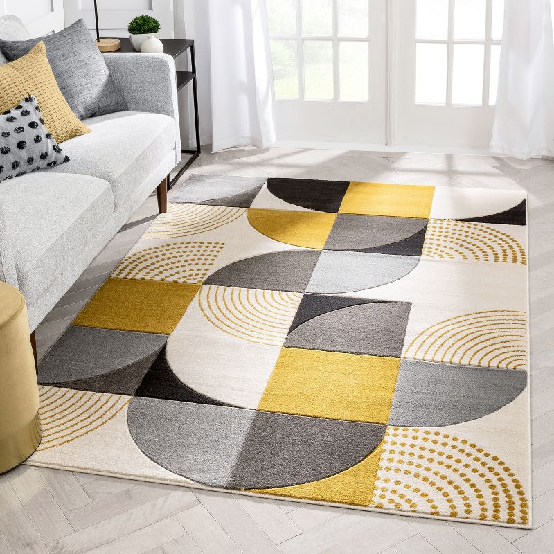 Well Woven Maggie Modern Geometric Dots Boxes Area Rug, 3 of 10