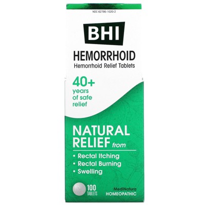 MediNatura BHI, Hemorrhoid Relief, 100 Tablets
