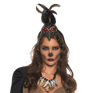 Underwraps Black Crow Voodoo Adult Costume Headpiece - 1 of 4
