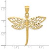 Black Bow Jewelry 14k Yellow Gold Extra Large Diamond Cut Filigree Dragonfly Pendant - 4 of 4