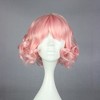 Unique Bargains Women's Curly Wigs 12" Pink with Wig Cap - 2 of 4