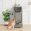 Dog Feeding Station with 2 Elevated Bowls & Food Storage Cabinet – Flip-Top Pet Feeder with Pull-Out Drawer, Stainless Steel Bowls, Brown - 2 of 4