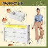GALAXHERO 50.79'' White Wood 6-Drawer LED Dresser – Storage Organizer with Power Outlets (Fits 55'' TV) for Bedroom, Closet & Living Room - 3 of 4