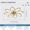 35.4" Flush Mount Ceiling Fan with Dimmable Light and 6-Speed Reversible Motor, Modern Ceiling Light for Bedroom or Living Room–The Pop Home - 4 of 4
