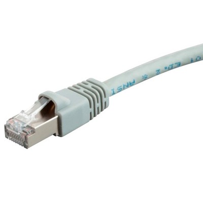 Monoprice Cat6A Ethernet Patch Cable - Network Internet Cord - RJ45, 550Mhz, STP, Pure Bare Copper Wire, 10G, 26AWG, 7ft, Gray