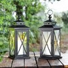 Lirio 17.5" Outdoor Lantern (Set of 2) - Black - Safavieh. - image 3 of 4