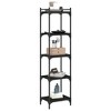 vidaXL Black 5-Tier Bookcase - Industrial Style, Engineered Wood and Metal Frame - 3 of 4
