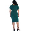 24seven Comfort Apparel Short Sleeve V Neck Twist Front Split Plus Size Hem Dress - 3 of 4