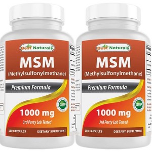 2 Pack Best Naturals MSM 1000 mg 180 Capsules - 1 of 4