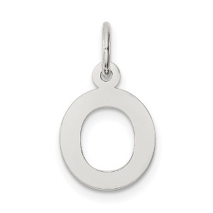 Black Bow Jewelry Sterling Silver, Amanda Collection Small Block Style Initial O Pendant - 1 of 4
