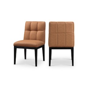 Meridian Furniture,Adrian Vegan Leather Dining Side Chair, Set of 2 - 1 of 4