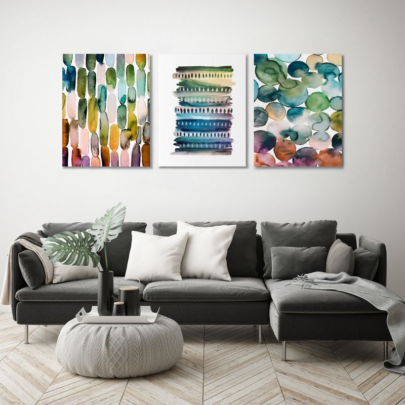 Americanflat Abstract Earth Tone Strokes By Lisa Nohren Triptych Wall Art - Set Of 3 Canvas Prints, 5 of 6