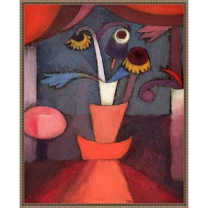 23"x28" Autumn Flower 1922 by Paul Klee Framed Canvas Wall Art Print Bronze - Amanti Art - 1 of 4