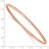 Chisel Stainless Steel Polished and Textured Rose IP-plated 3mm Bangle - 4 of 4