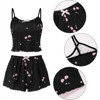 Clotth Women Print Ribbed PJ Set Crop Cami Tops and Shorts Cute Pajamas Set Cami Sleepwear Lingerie Set - 4 of 4