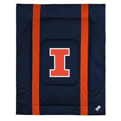 NCAA Twin Bed Comforter College Team Logo Bedding - Illinois Fighting Illini..