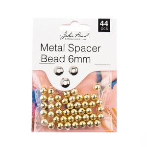 John Bead Must Have Findings Metal Gold 6mm Spacer Beads for Jewelry Making Findings, 44 Pieces - 1 of 4