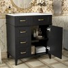 Whisen 30 in. Bathroom Storage Cabinet Bathroom Vanity with Ceramic Sink, Adjustable Shelf, Soft Close Door and Three Drawers - 3 of 4