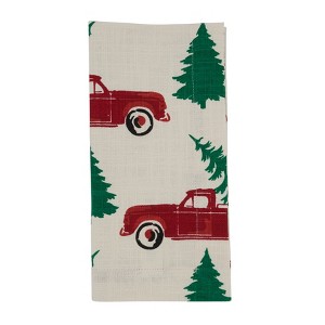 Saro Lifestyle Holiday Table Napkins With Christmas Truck Design (Set of 4) - 1 of 4