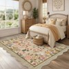 Pastoral Floral Washable Area Rug Non Slip Farmhouse Floor Cover Soft Non Shedding Indoor Rug Low Pile Foldable Carpet for Living Rom Bedroom Nursery - 3 of 4