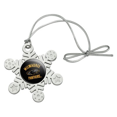 University of Wisconsin Milwaukee Official Panthers Metal Snowflake Christmas Tree Holiday Ornament