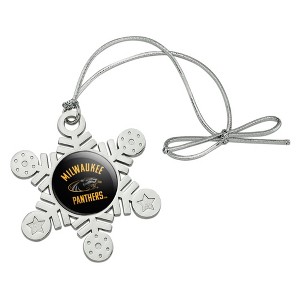 University of Wisconsin Milwaukee Official Panthers Metal Snowflake Christmas Tree Holiday Ornament - 1 of 3