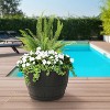 Tierra Verde 2pc Whiskey Barrel Indoor Outdoor Self-Watering Planter Pots Black 23"x15" - 3 of 4