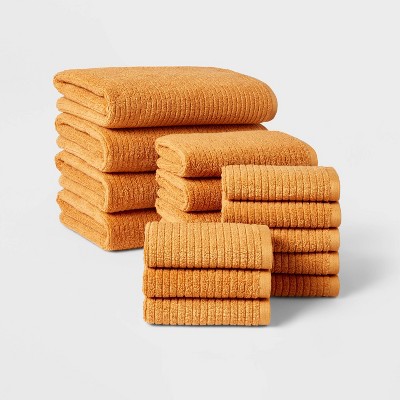 16pk Quick Dry Bath Towel Starter Bundle Gold - Threshold™
