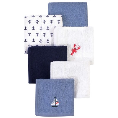 Hudson Baby Infant Boy Super Soft Cotton Washcloths, Lobster, One Size