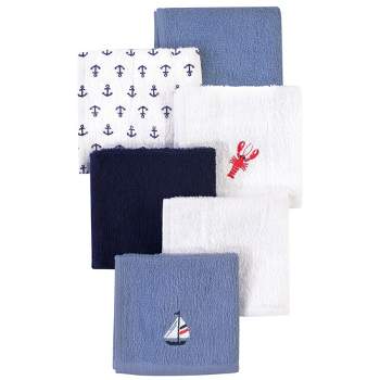 Hudson Baby Infant Boy Super Soft Cotton Washcloths, Lobster, One Size