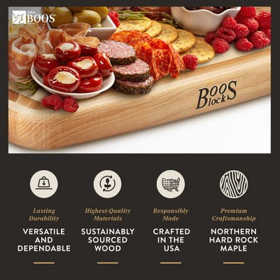 John Boos Maple Wood Reversible Cutting Board with Juice Groove
