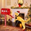 Tangkula 3.5 FT Christmas Lighted Mailbox & Dog, Xmas Decoration with 120 Warm White LED Lights Holiday Yard Decoration with Zip Ties & Ground Stakes - 4 of 4