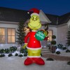 Grinch Christmas Airblown Inflatable w/Ornament Giant Dr. Seuss , 11 ft Tall, Multi - 2 of 4