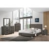 Vynxaria Bedroom Furniture Traditional Look Unique Wooden Nightstand Drawers Bed Side Table Gray - 3 of 4